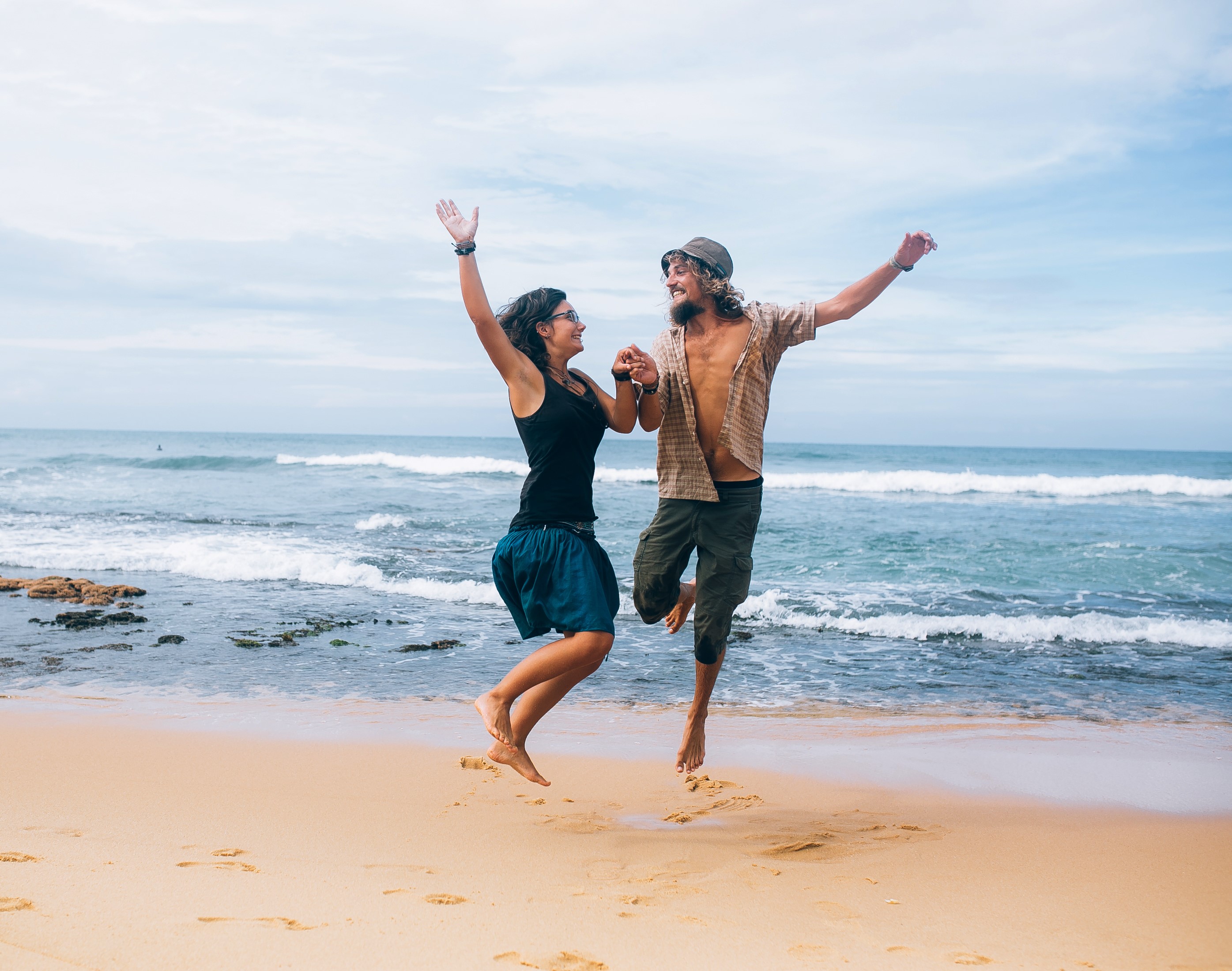 Couple enjoying at the beach